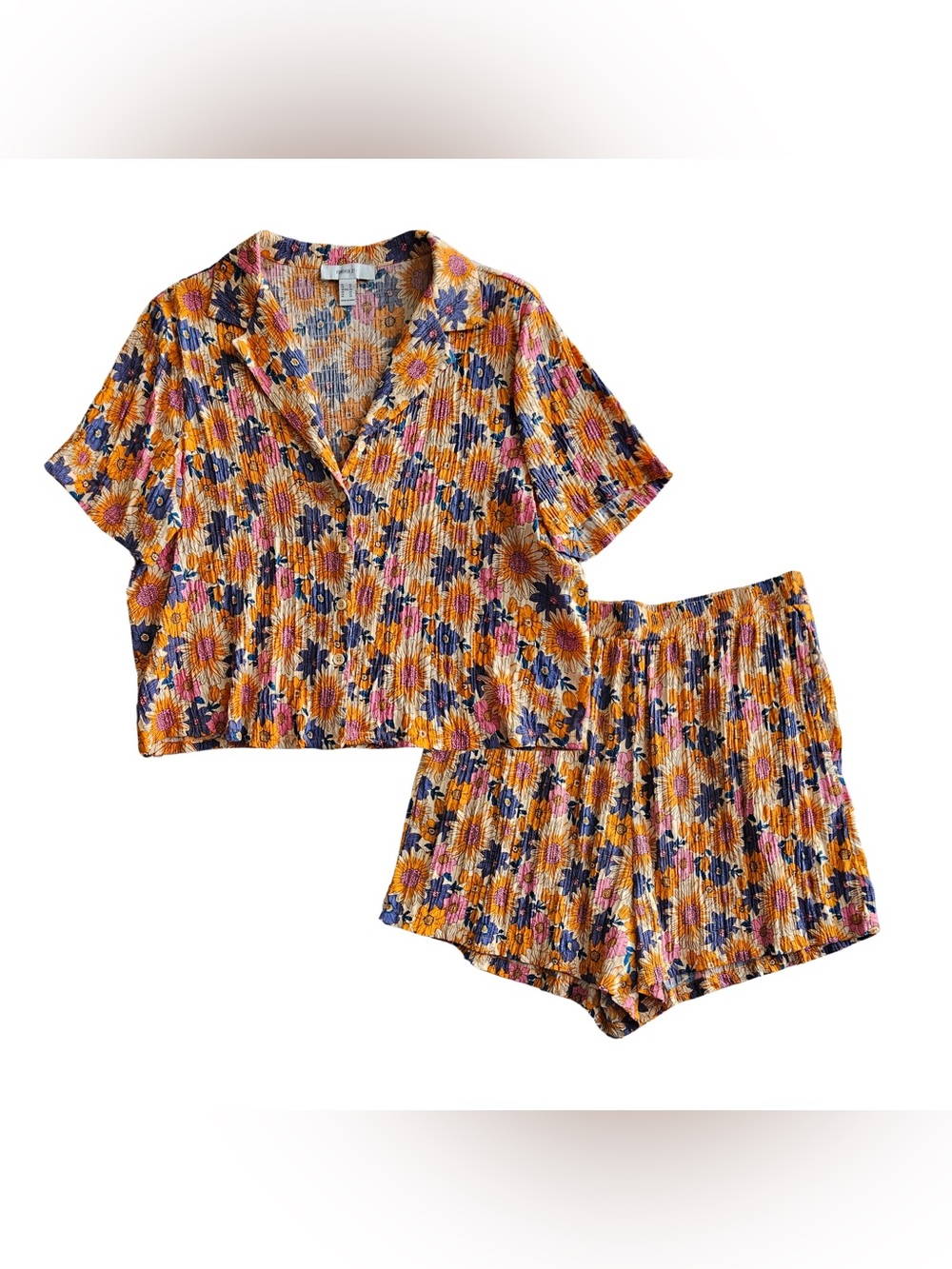 Forever 21 Women’s 0X/1X Matching Floral Short Set
